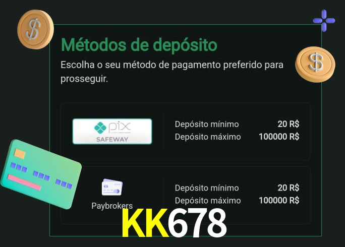 O cassino KK678 oferece uma grande variedade de métodos de pagamento